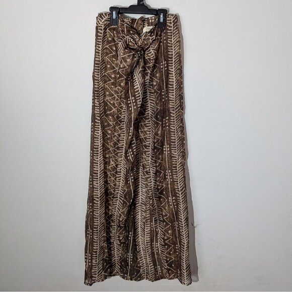 Elan Brown Sheer Twisted Knit Swim Cover Up Sarong Size Medium - Picture 1 of 4